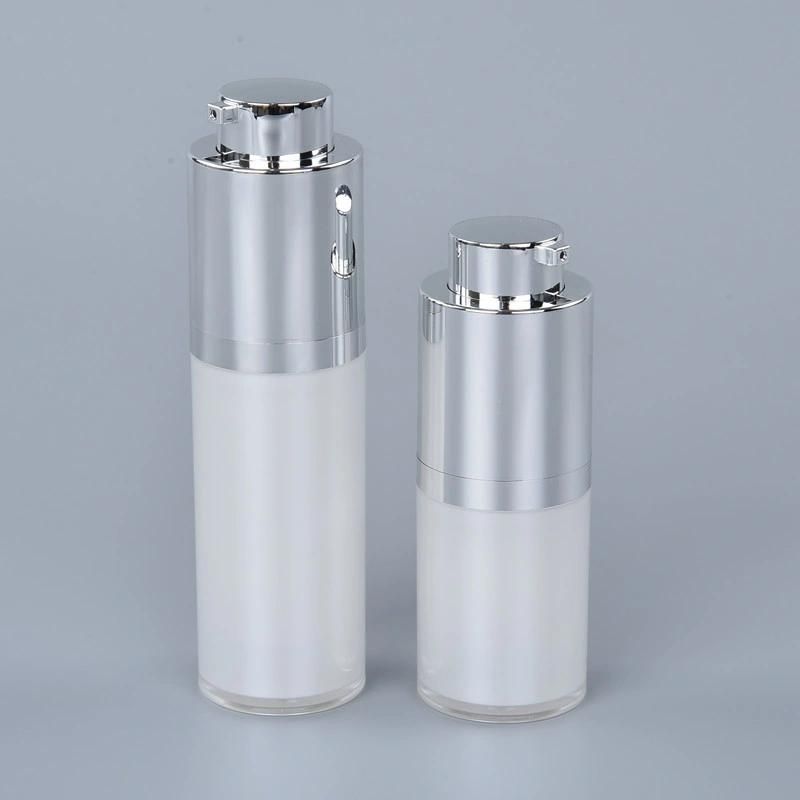 Luxury Skincare Packaging Plastic 15ml 30ml Pearl White Airless Bottle for Serum