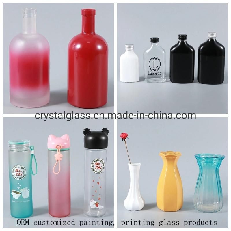 580ml Frost Painting Glass Ice Tea Bottle with Plastic Cap