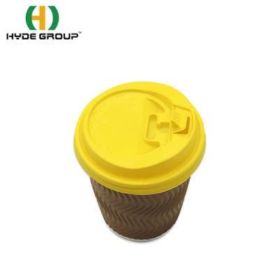 Yellow Disposable Paper Cup Lid for Hot Coffee Drinking