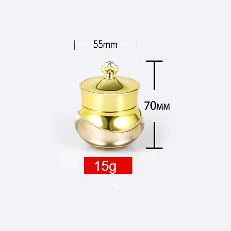 High-Grade Low Price in Stock Fast Shipping Gold Luxury 15g Empty Acrylic Jar with Gold Lid