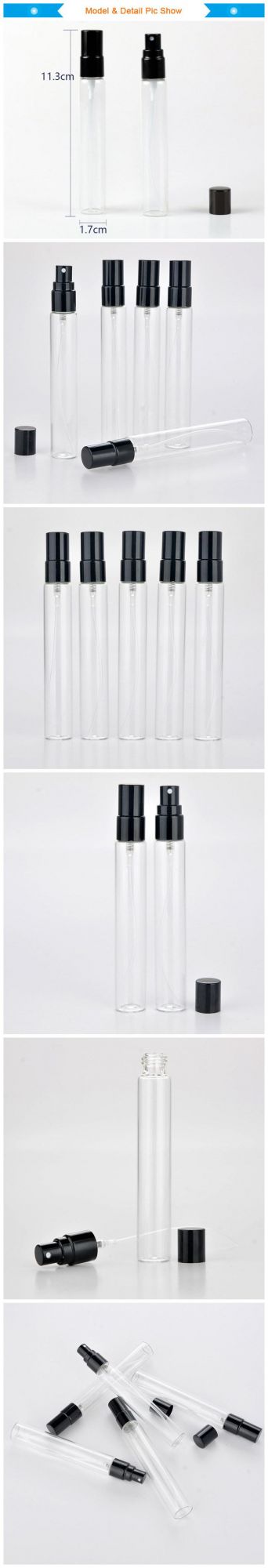 15ml Portable Glass Refillable Perfume Bottle with Sprayer