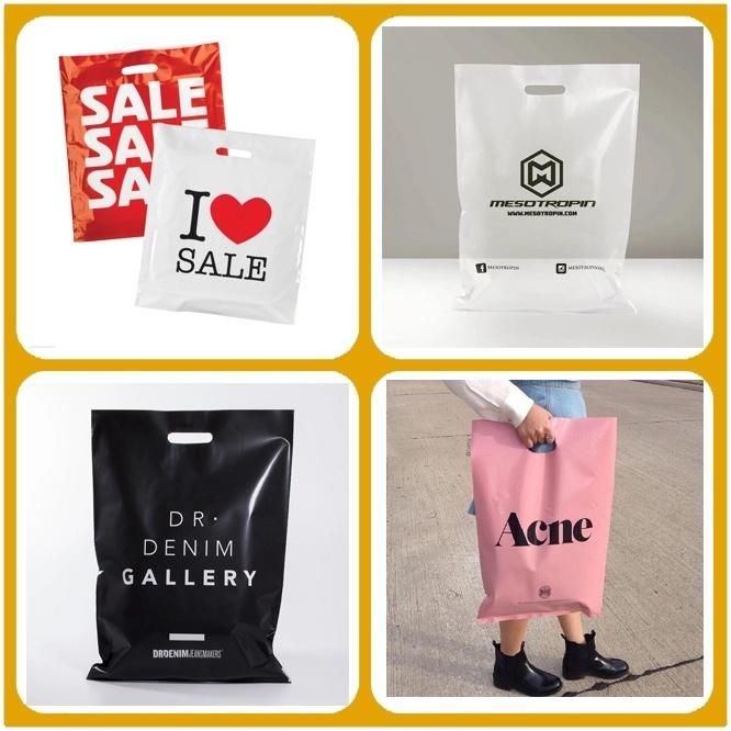 Customized LDPE Colorful Plastic Die Cut Shopping Bags with Design Logo