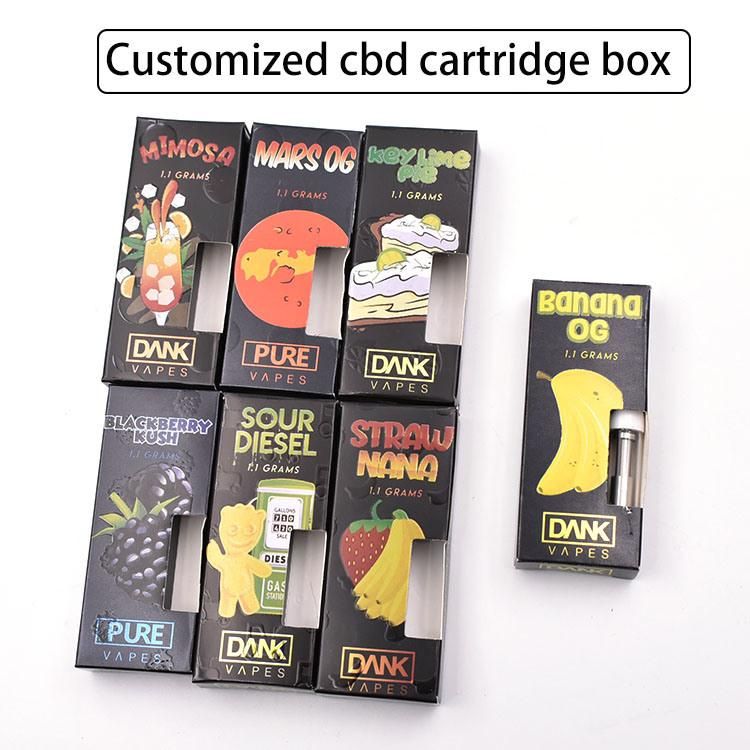 Customized Disposable Vape Cartridge 0.5ml 1ml Printed Packaging Box for Vapes Cartridge Pen