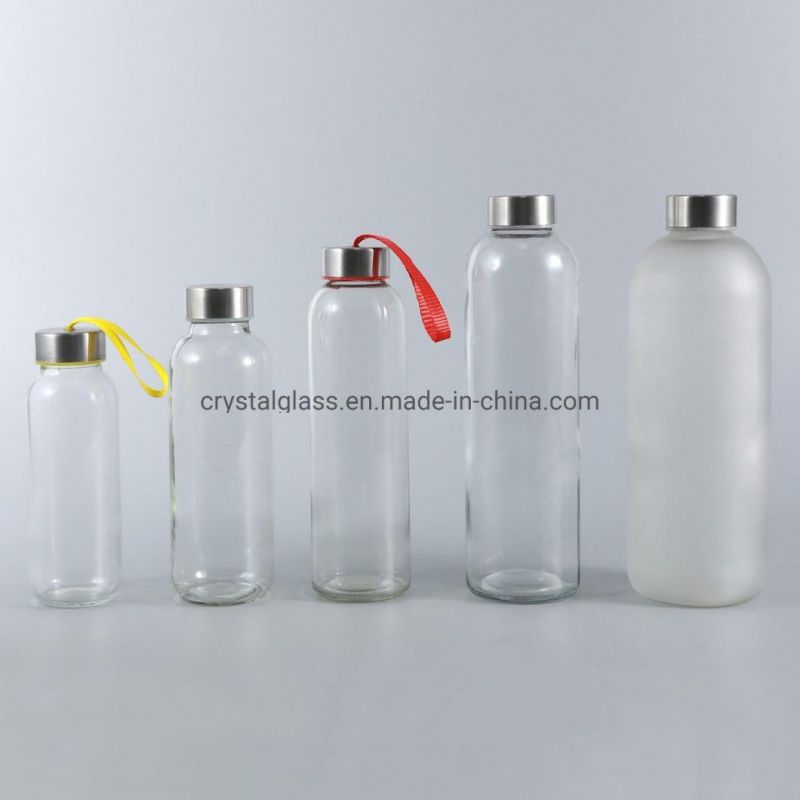 250ml 300ml 350ml Frosted Glass Bottle for Water or Juice Beverage Drink Packaging Bottle with Plastic Lid