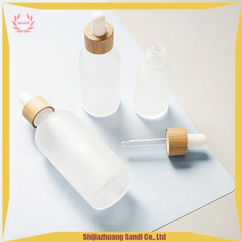 Stock 30ml White Green Clear Cosmetic Empty Dropper Bottle