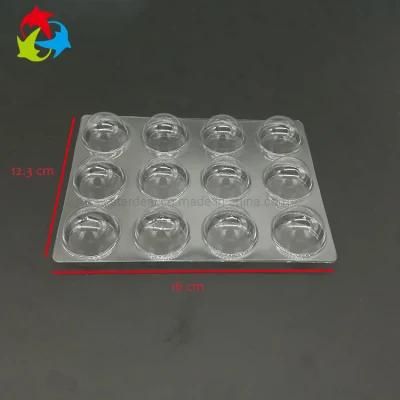 12 Cavity Clear Plastic Compartment Tray for Chocolate