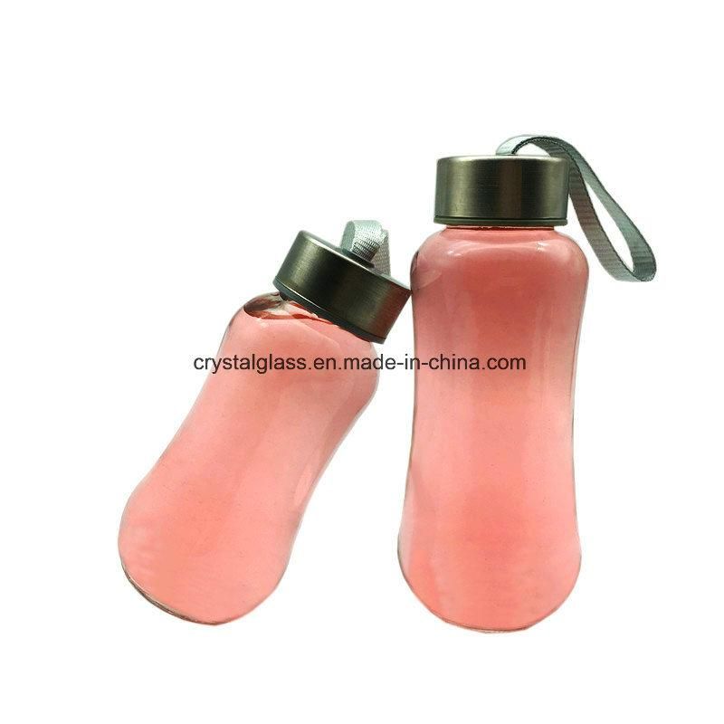 500ml Voss Shape Glass Mineral Water Bottle with Metal Cap