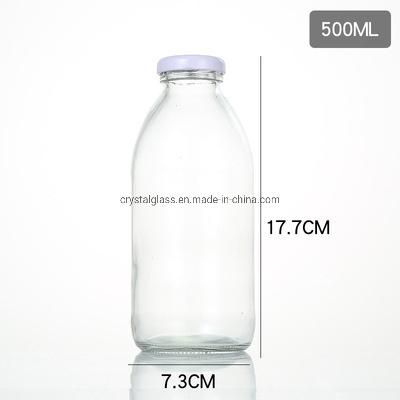 500ml Vintage Glass Milk Bottle with Meatal Lid