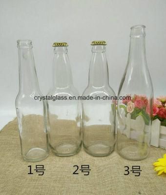 Clear Color Glass Beer Bottles with Crown Cap