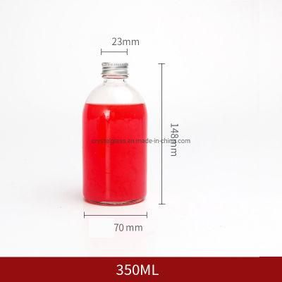 350ml 500ml Simple Beverage Bottle with Aluminium Lid for Fruit and Vegetable Juice Wine