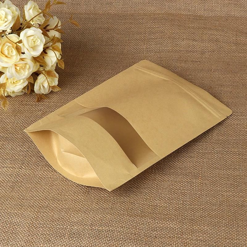 Kraft Paper Stand up Zipper Bag with Window