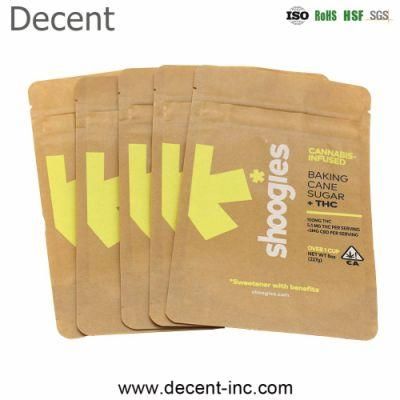 Kraft Paper Stand-up Bag Flat Bottom Bag Tea Bag Stand-up Kraft Paper Bag Self-Sealing Paper Packaging Bag, Zip Lock Bag