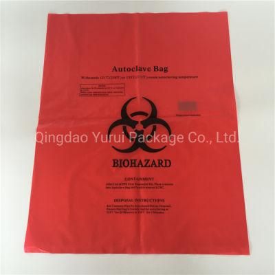 Hospital Use Biohazard Bags Red Autoclavable Medical Waste Bags 13 Gallon Trash Bag