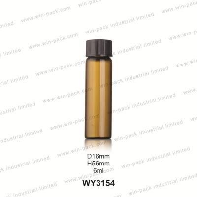 3ml 4ml 5ml Amber Screw Glass Bottle with Stopper and Black Cap