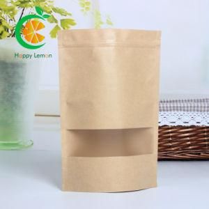 Recyclable Resealable Ziplock Food Kraft Paper Stand up Flat Pouches Packaging