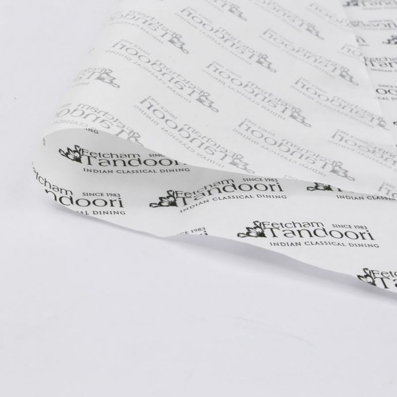 Small Quality Accept Black Letter Logo White 17GSM Tissue Paper