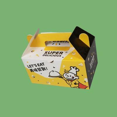 Wholesale Disposable Chicken Rice Box Ivory Board Fried Chicken with Lid Oil-Proof Takeaway Fast Food Packaging