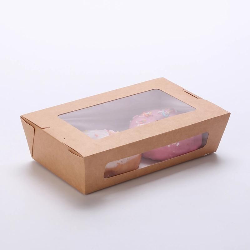 Custom Kraft Paper Fruit Salad Box Salad Dressing Take Away Food Paper Box for Sushi