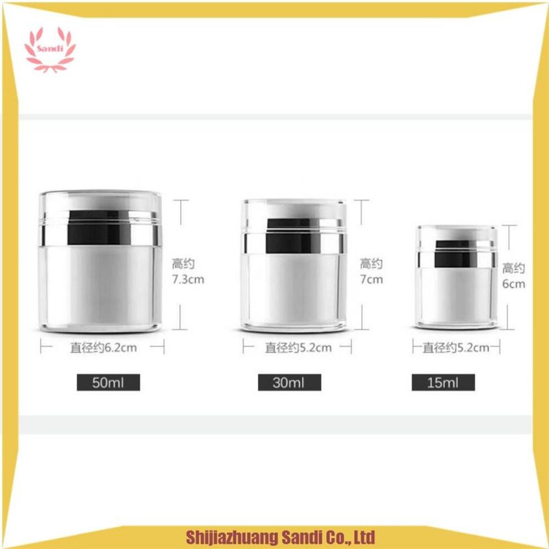 Low MOQ Empty Acrylic Airless Pump Jar Cosmetic Packaging Jar Plastic Cosmetic Container Jar