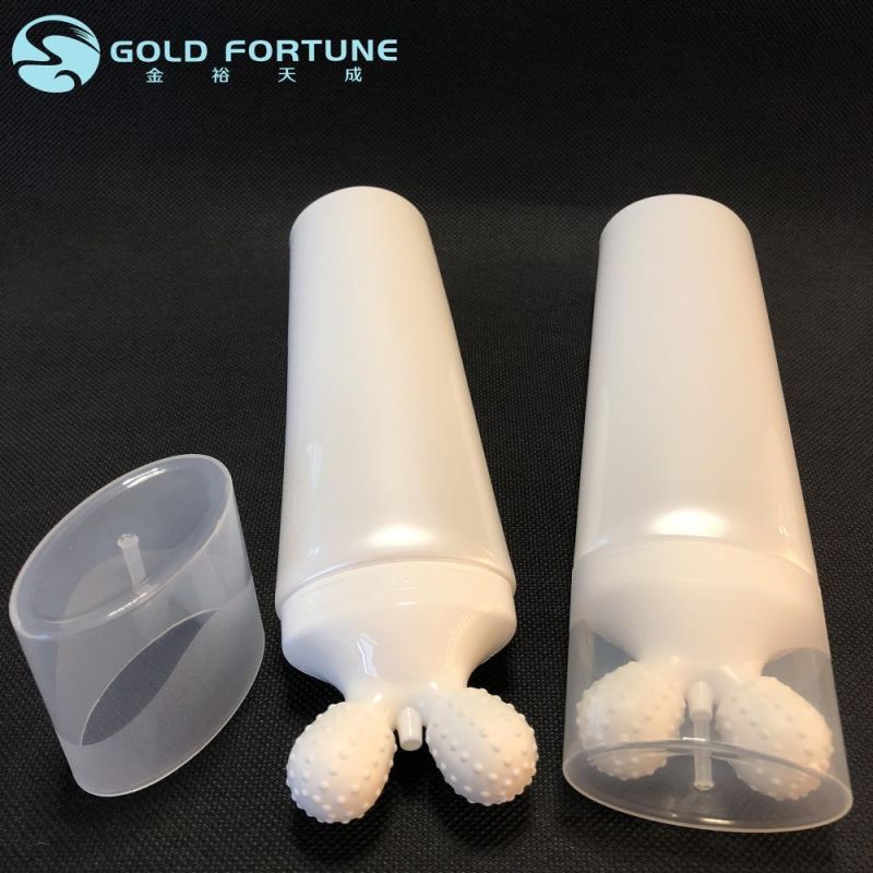 Empty Soft Squeeze Cosmetic Plastic Tube with Five Plastic Roller Ball Applicator for Skin Cream Massage Packaging