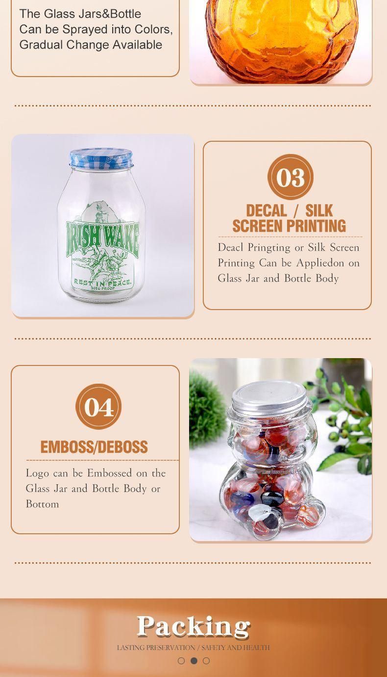Round Shape Glass Food Jar with Wooden Lid