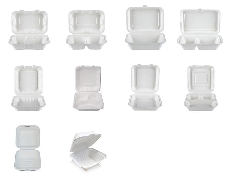 Disposable Sugarcane Food Containers with Compartments