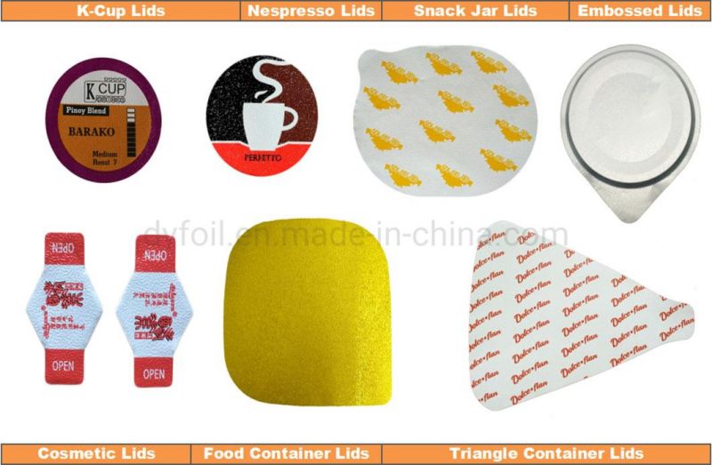 Printed Embossed Die Cut Aluminum Foil Lids in Good Price