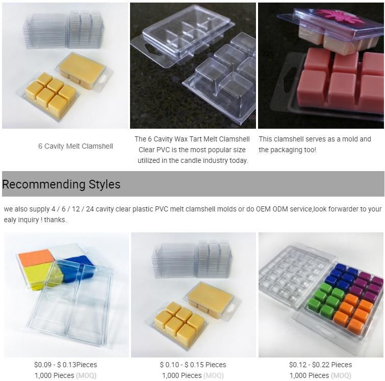 Wholesale 4 Cavity Transparent Plastic Wax Clamshell Tray Packaging