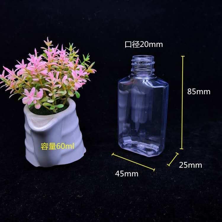 30ml 60ml 100ml Clear Pet Bottle with White Screw Cap for Hand Sanitizer Gel Packaging