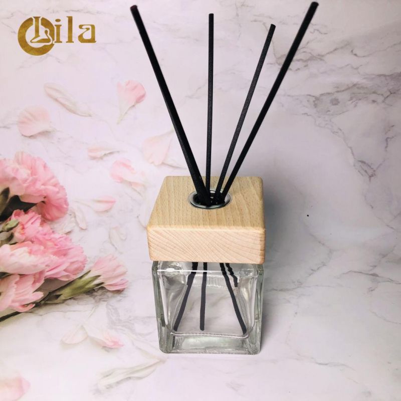 Factory Price Cosmetics 200ml Cosmetic Glass Perfume Eco-Friendly Diffuser Bottle with Wood Cap