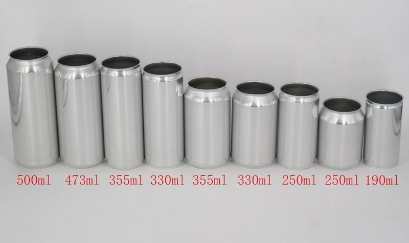 Empty Blank Bare Unprinted Aluminium Beer Can with Easy Open Ends