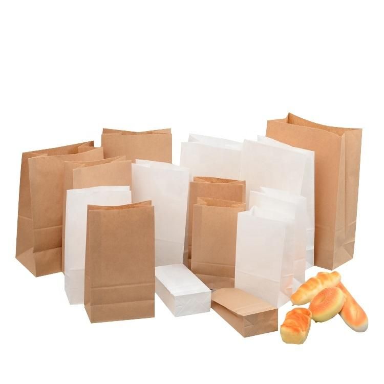 Sos Food Paper Packaging White Brown Kraft Paper Bag