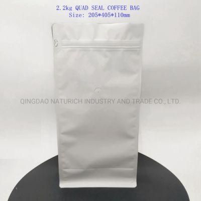 2.5kg Bulk Packing Quade Seal Zipper Bag with valve