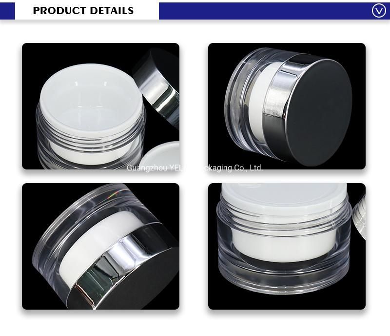 Silver Cap Cosmetics PS Plastic Moisturizing Cream Jars Empty Facial Lotion Containers 30g