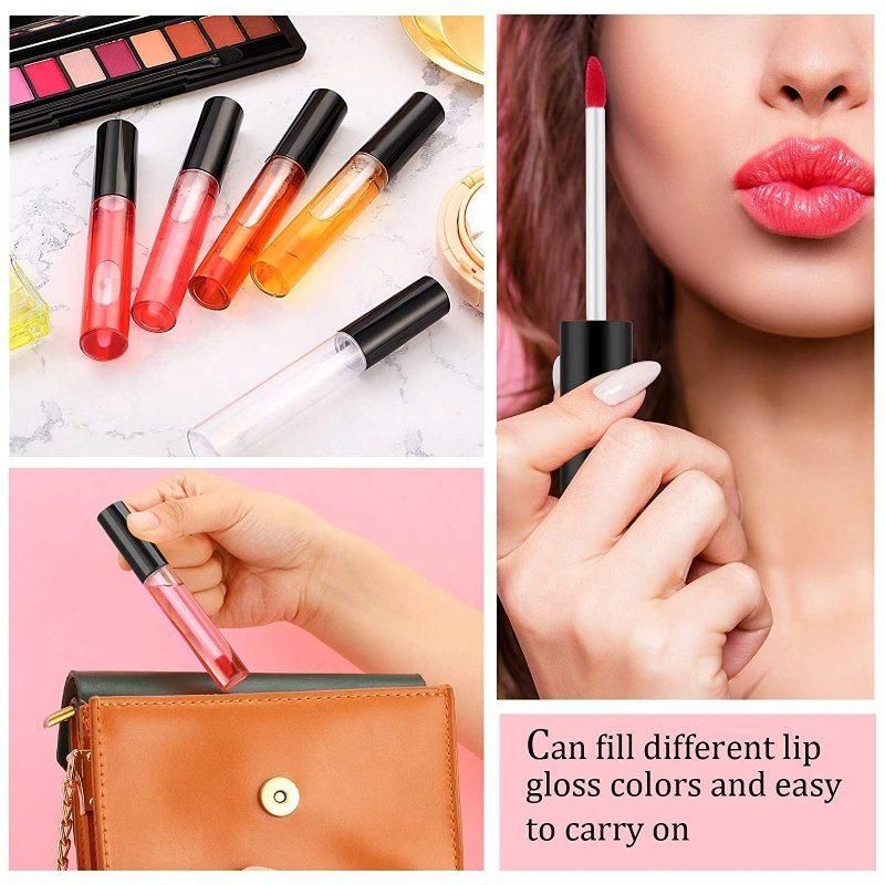 Hot Sale 10ml Empty Plastic Transparent Refillable Balm Mascara Lip Gloss Tube with Wand