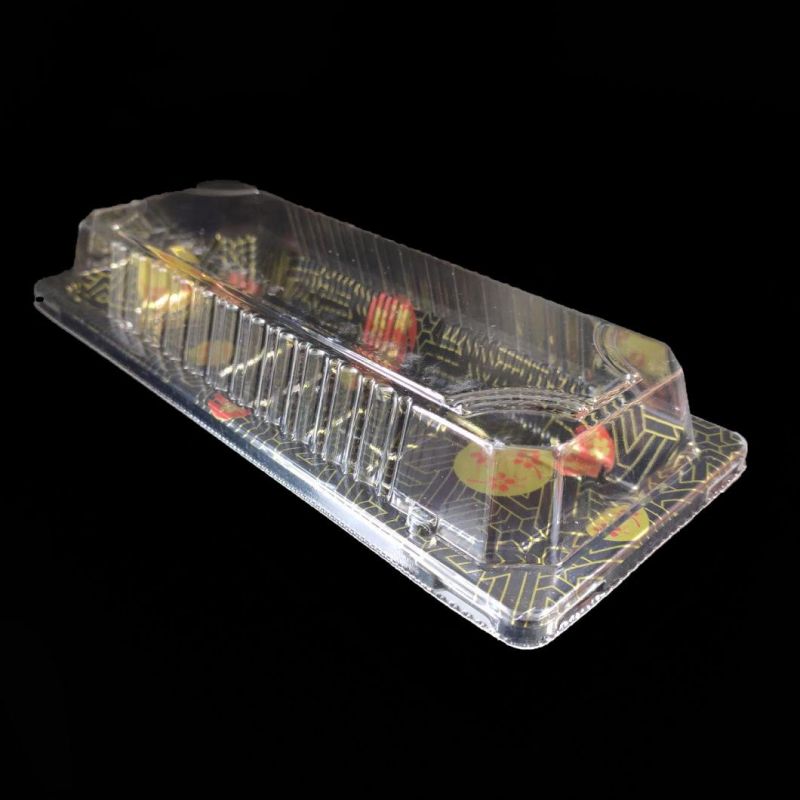 Disposable Black Set of four Sushi Tray Blister Packing Box With Lid