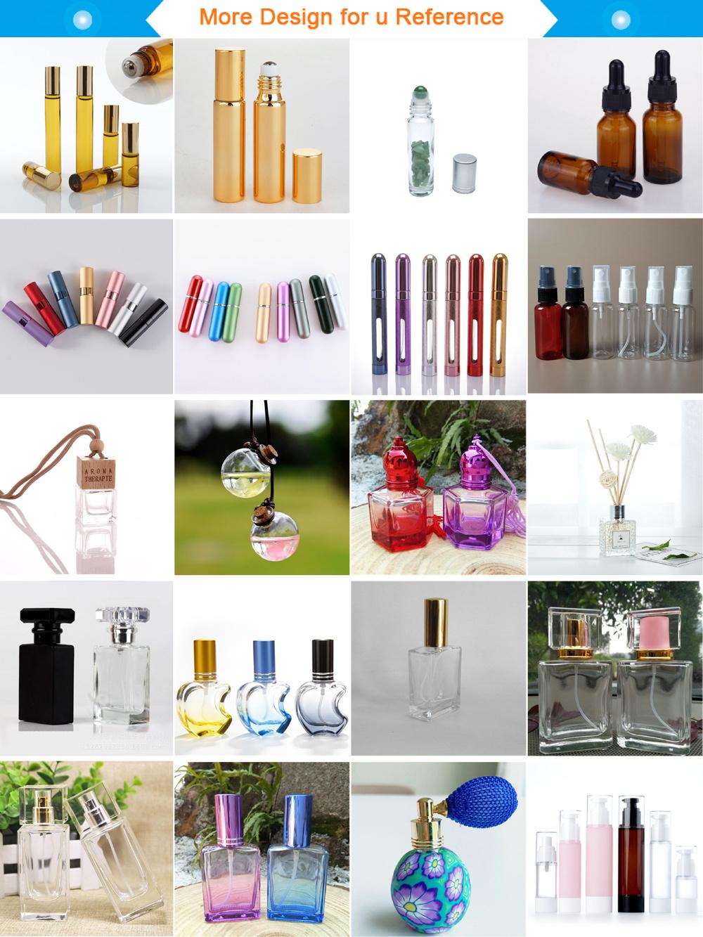 High Quality 30ml/50ml/100ml Perfume Spray Bottle Glass Cosmetic Container Empty Refillable Bottles with Silver Caps