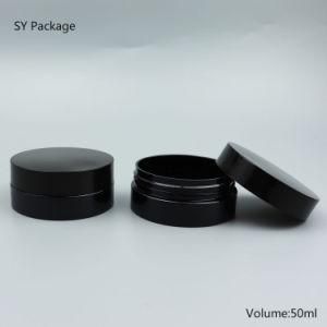 50 Ml Empty Black Cosmetic Cream Jars Skin Care Packaging Black Lids