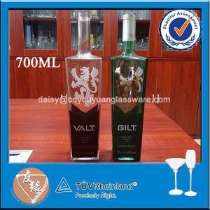 Hot Sale Customized Empty Flat Liquor Bottle 700ml