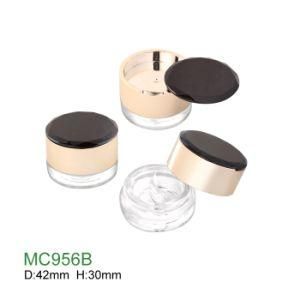 Wholesale Customized Makeup Packaging Empty Round Plastic Loose Powder Jar Cosmetic Case