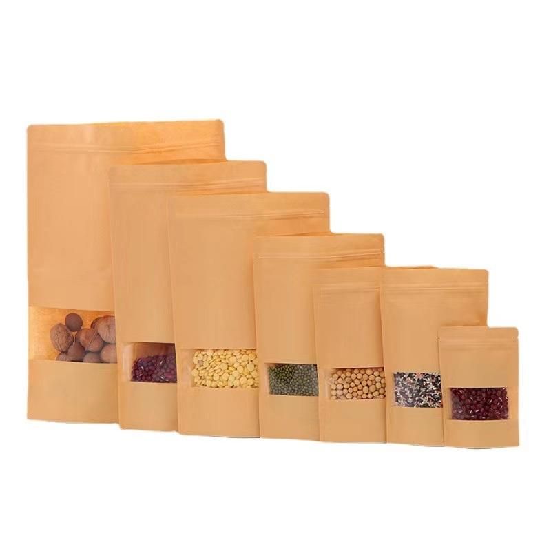 Kraft Paper Stand up Bag Food Packaging Zipper Pouches