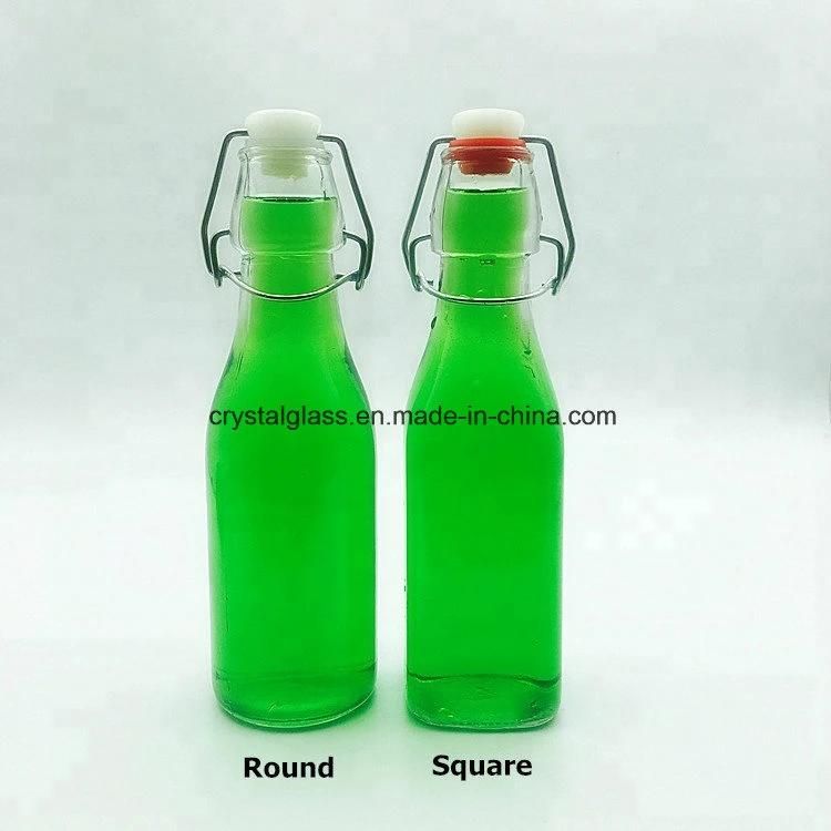 500ml 1000ml Clip Swing Milk Juice Glass Beverage Bottle with Handle