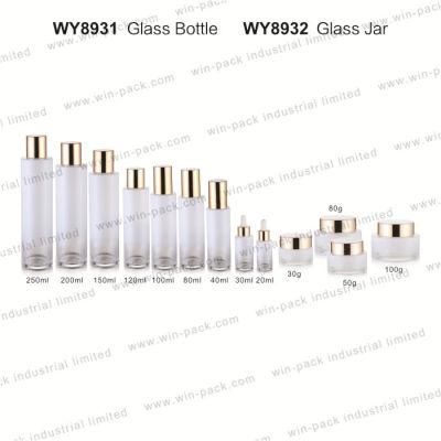 Winpack Hot Selling Glass Lotion Pump Bottles Wholesale Cosmetic Empty Bottles with Gold Cap