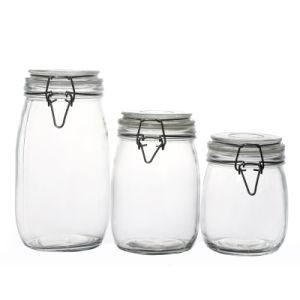 Hot Sale Customize Manufacturers Food Storage Multiple Capacities Clear Empty Round Glass Jars