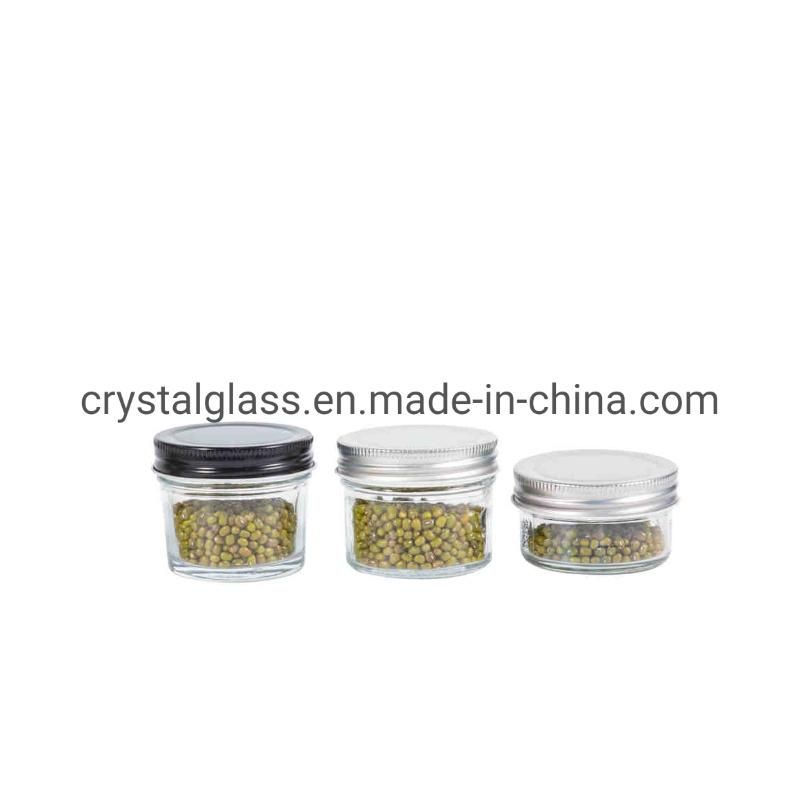 Food Packing Glass Mason Jar with Two Parts Cap/Fission Cap