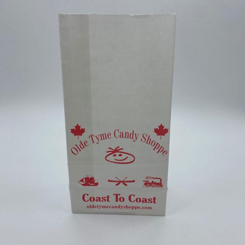 Eco-Friendly Square Bottom White Kraft Paper Bag Food Delivery Paper Packaging Bag