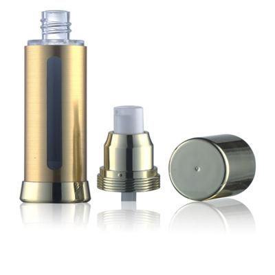 15ml 30ml 50ml Airless Gold Color Eye Cream Lotion Cosmetic Acrylic Bottle with Plastic Cap Packaging