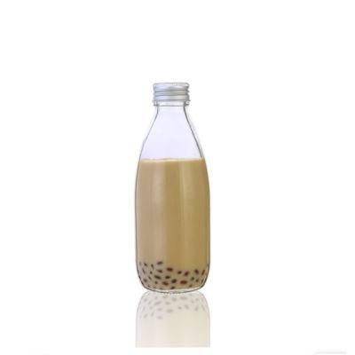 250ml Print Logo Round Milk Beverage Glass Bottle with Screw Cap