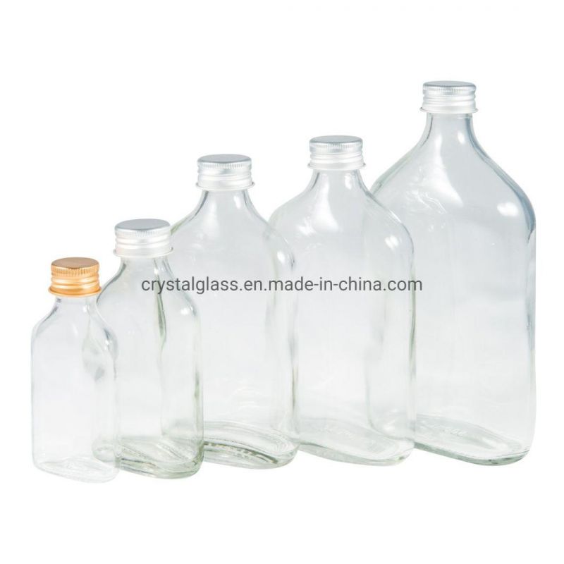 12oz Flat Shape Glass Cold Brew Coffee Tea Bottle Factory Direct Hot Sale