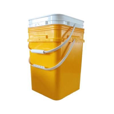 Food Grade 4 Gallon 5 Gallon Plastic Pail Square Plastic Buckets with Lids and Handles for Sale